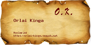 Orlai Kinga névjegykártya